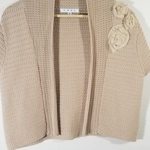 Cabi Cardigan Rosette Cap Sleeve